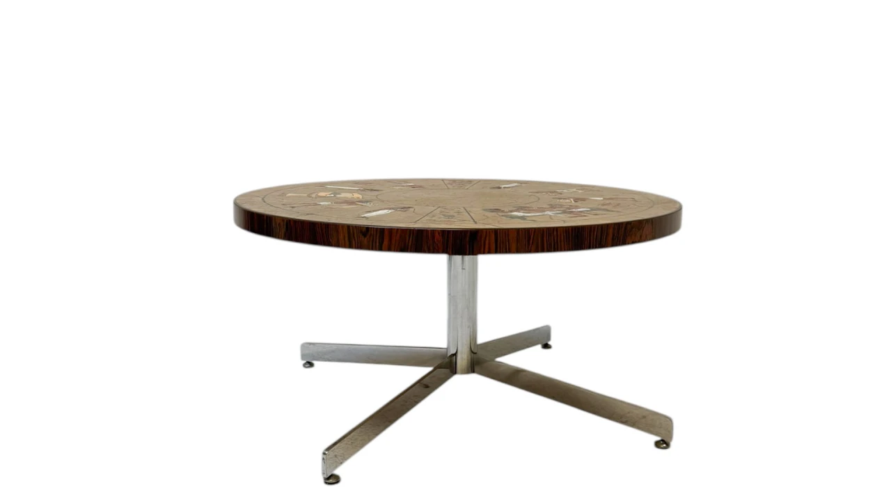 Mid-Century Modern Coffee Table with Tiles by Denisco, 1970s